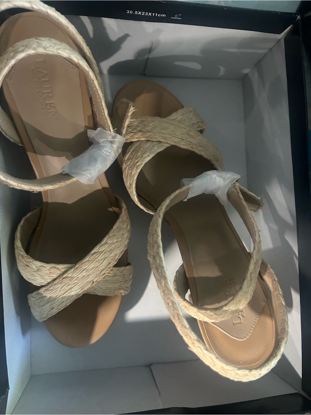 Ralph Lauren Cream Braided Ankle-Strap Espadrille Sandals